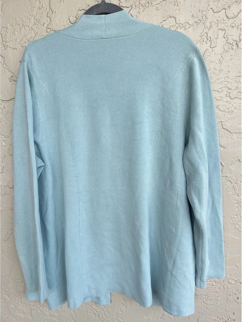 Eileen Fisher Woman Light Blue Silk  Open Front Cardigan 3X?